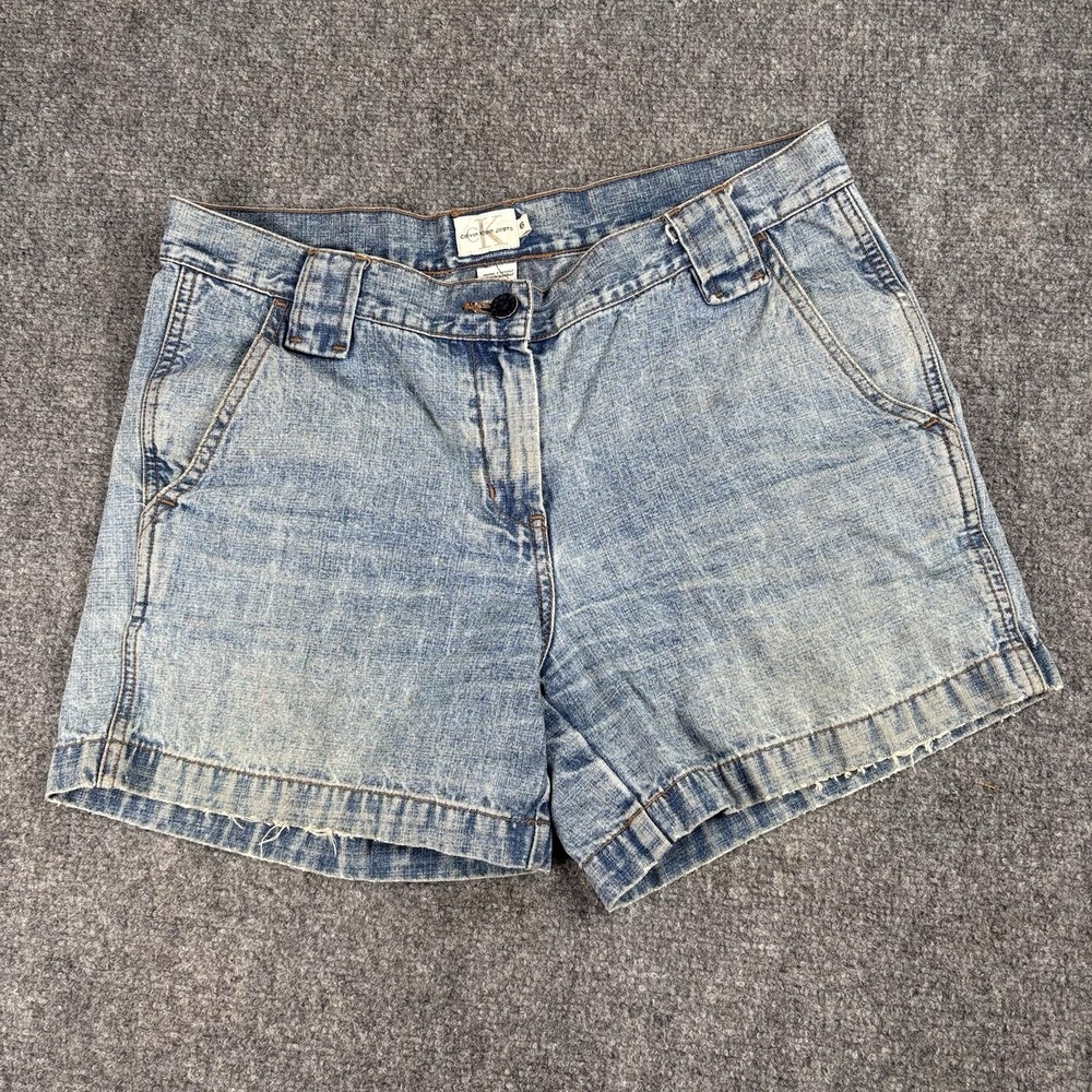 Vintage Y2K Calvin Klein Jeans Shorts Womens 6 Denim Flap Pockets CK Grunge Boho